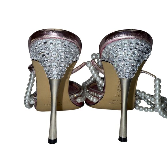 MACH & MACH Diamond of Elizabeth Pumps Women's Pink Pearl Pointed EU 36.5 US 6.5 - Picture 8 of 14